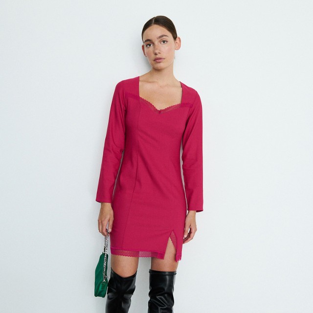 Reserved - Sukienka z wiskozą - Różowy