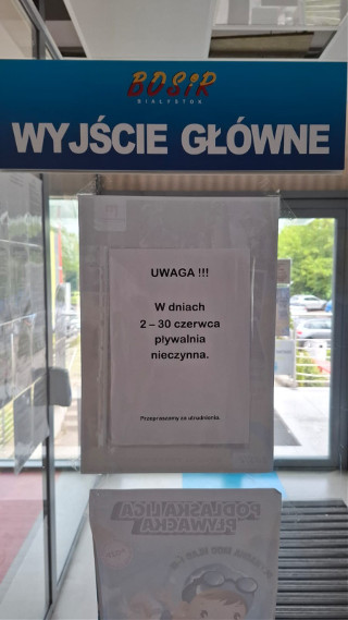 Pływalnia Rodzinna przy ul. Stromej 1a w Białymstoku będzie zamknięta