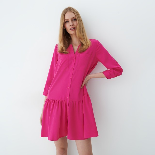 Mohito - Koszulowa sukienka z lyocellu Eco Aware - Różowy