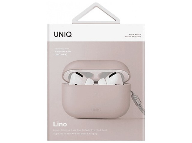 Silikonowe etui UNIQ Lino do Apple AirPods Pro 2 Różowy