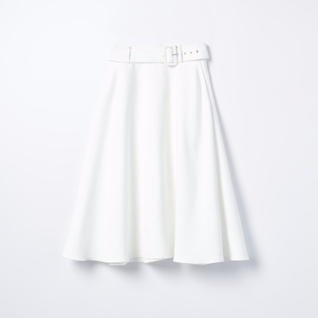 Mohito - Rozkloszowana spódnica z paskiem - Biały