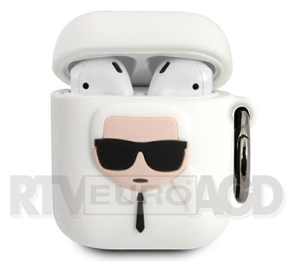 Karl Lagerfeld KLACCSILKHWH Silicone Ikonik AirPods Cover (biały)