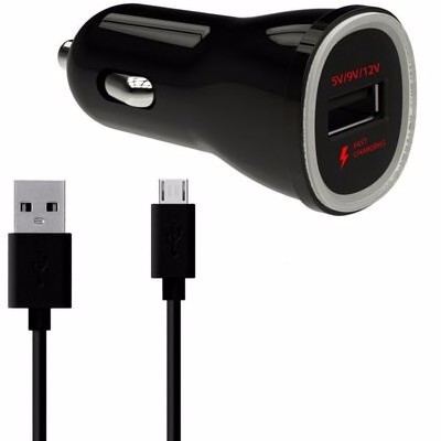Fast Charging USB 2,4A + kabel microUSB Ładowarka samochodowa WG