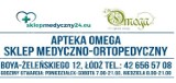 Logo firmy Apteka Omega - sklep rehabilitacyjni i ortopedyczny Łódź