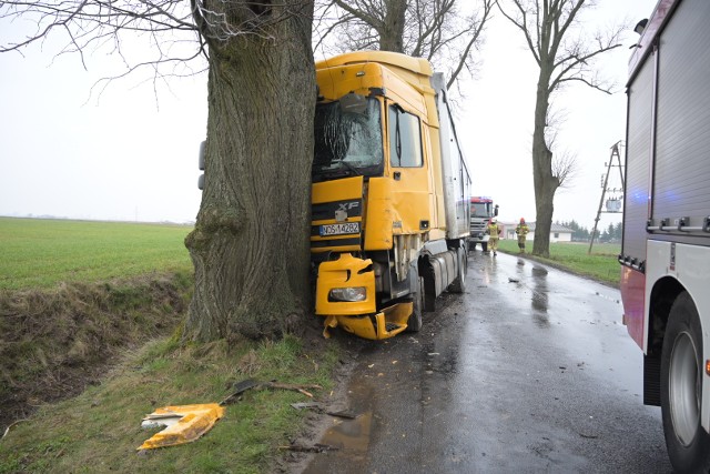Na drodze Łasin - Radzyń Chełmiński zderzyły się dwa samochody ciężarowe