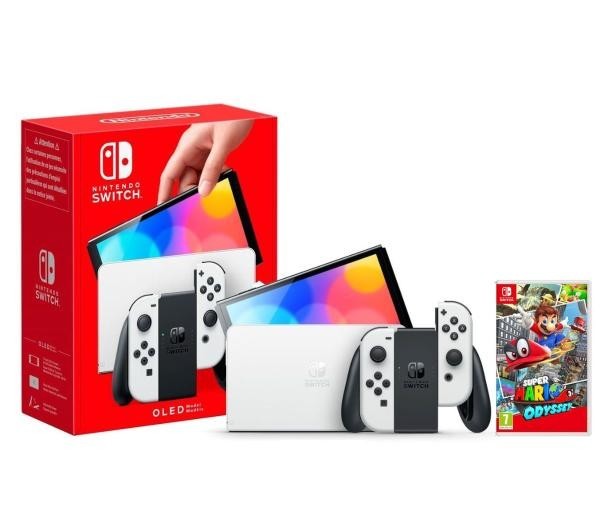 Nintendo Switch OLED (czerwono-niebieski) + Super Mario Odyssey