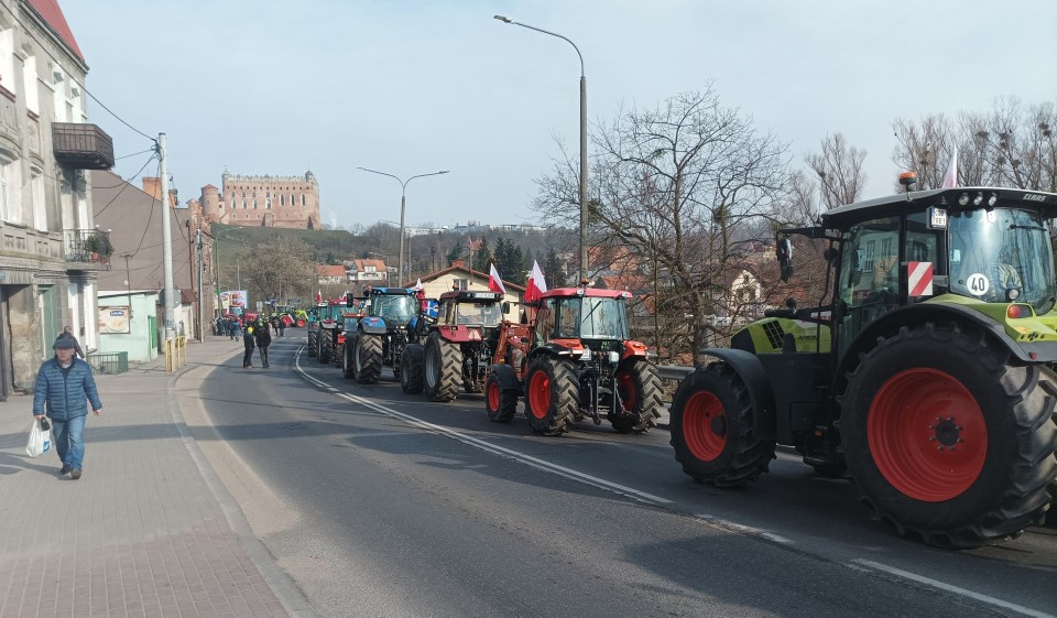 Protest rolników w Golubiu-Dobrzyniu. 20 marca (w godz....