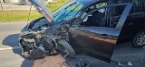 Wypadek samochodu z ciężarówką na ul. Szosa Toruńska w Grudziądzu. Jedna osoba ranna
