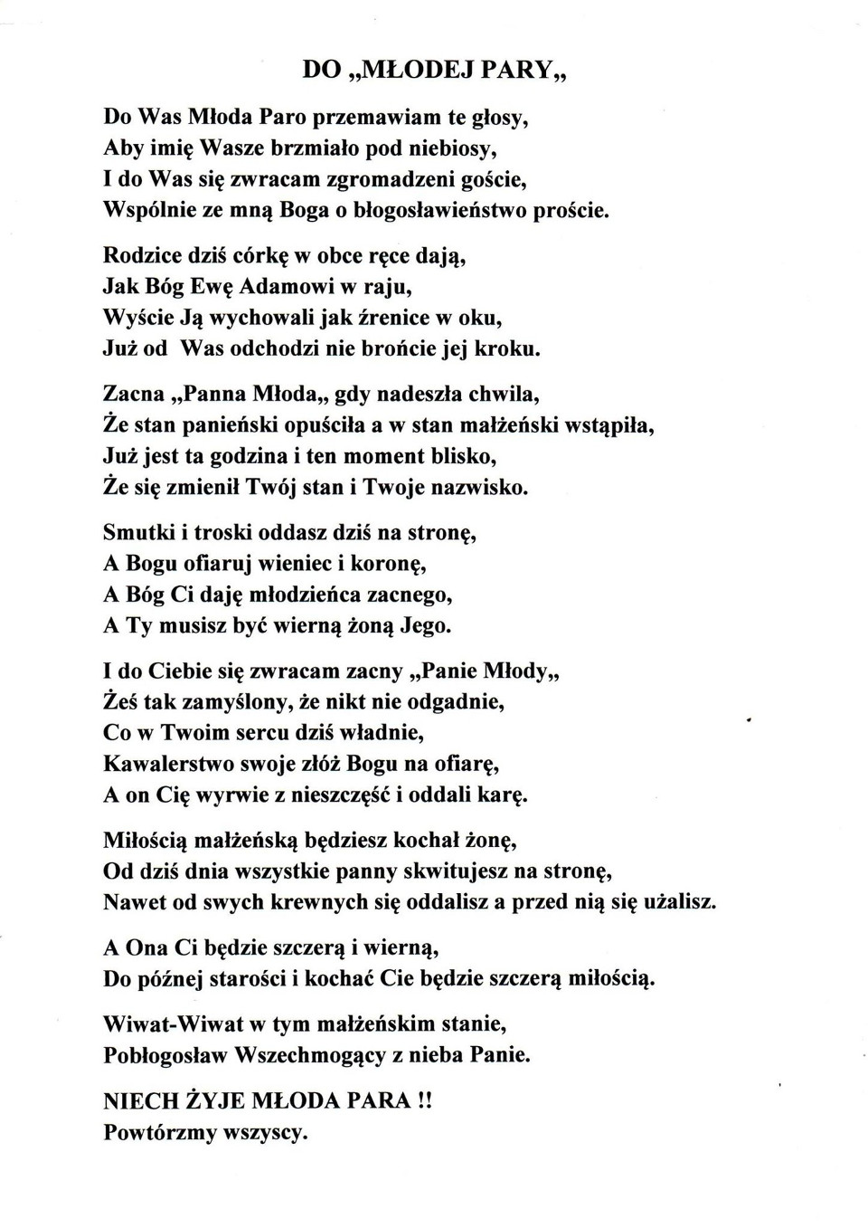 Wiersz pana Mieczysława.