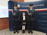 Uczennica szkoły w Masłowie nagrodzona przez policjantów KGP w Warszawie