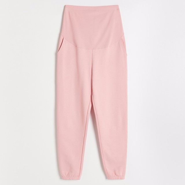 Reserved - Spodnie typu jogger z bawełny organicznej - Różowy