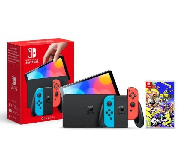 Nintendo Switch OLED (czerwono-niebieski)	 + Splatoon 3