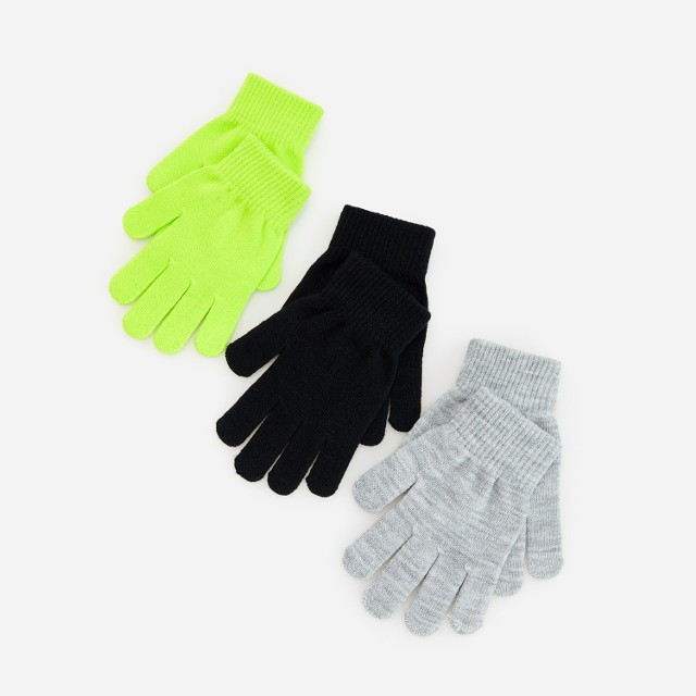 Reserved - Dzianinowe rękawiczki z bawełny 3 pack - Zielony