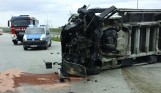 Wypadek na autostradzie A1 w okolicach Radomska. Zderzenie dwóch pojazdów w Stobiecku Szlacheckim. ZDJĘCIA