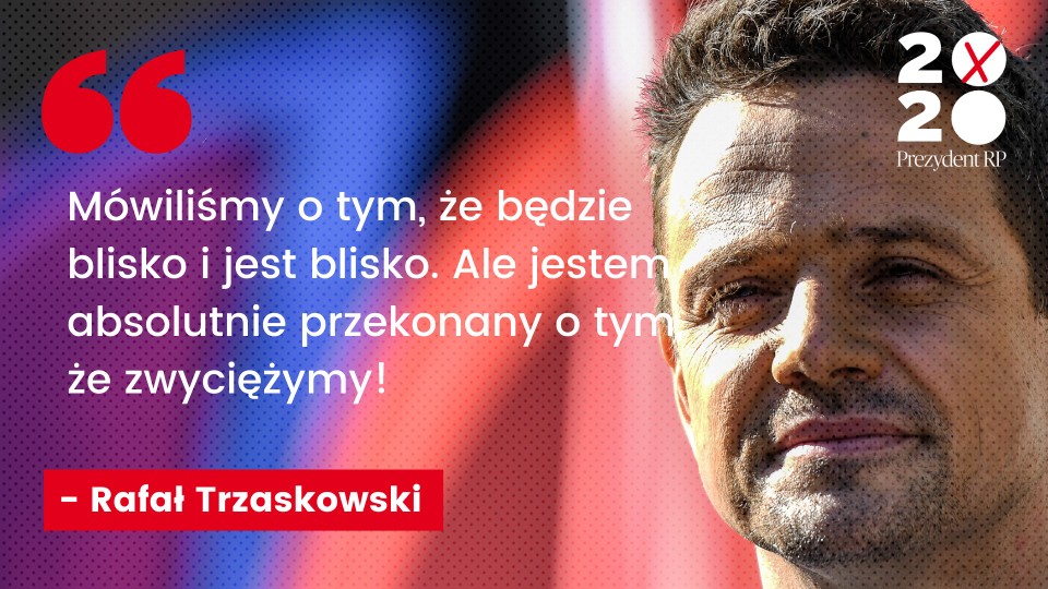 Rafał Trzaskowski po ogłoszeniu sondażowych wyników wyborów
