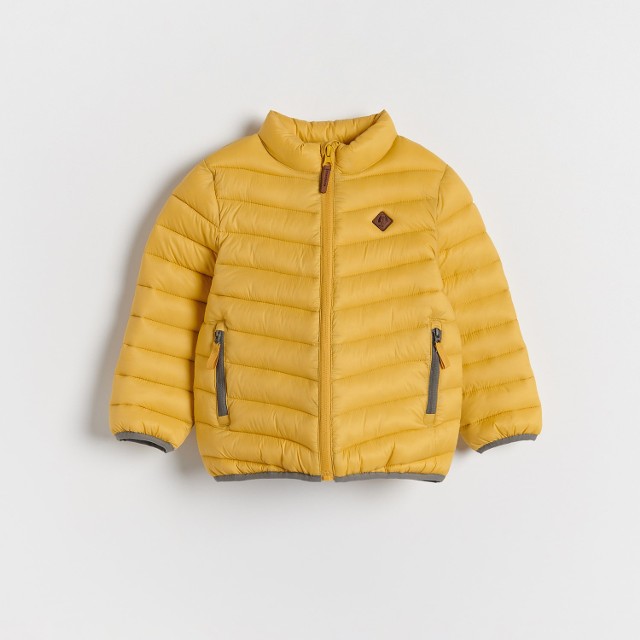 Reserved - Pikowana kurtka z ociepleniem z recyklingu - Żółty