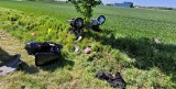 Motocykl zderzył się z quadem. Jedna osoba w szpitalu