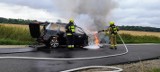 W gminie Pniewy doszło do pożaru samochodu osobowego