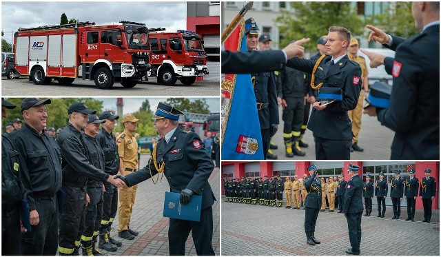 Tak było podczas uroczystej zbiórki w Komendzie Państwowej Straży Pożarnej przy ul Rolnej 1 we Włocławku, 2 lipca 2024 roku