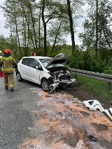 Wypadek na DK 62 w gminie Brześć Kujawski. Zderzenie trzech samochodów. Zobacz zdjęcia