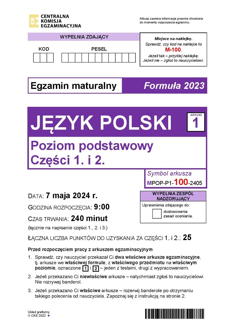 Zobacz jak wygląda arkusz z matury z języka polskiego 2024!...