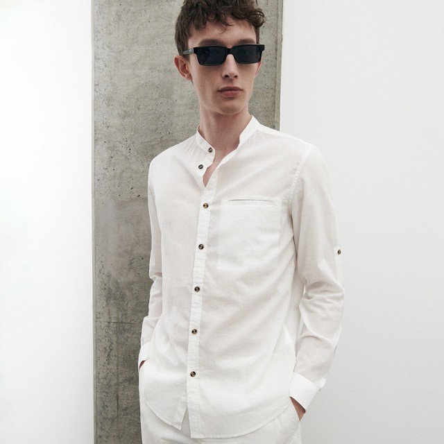Reserved - Bawełniana koszula slim fit - Biały
