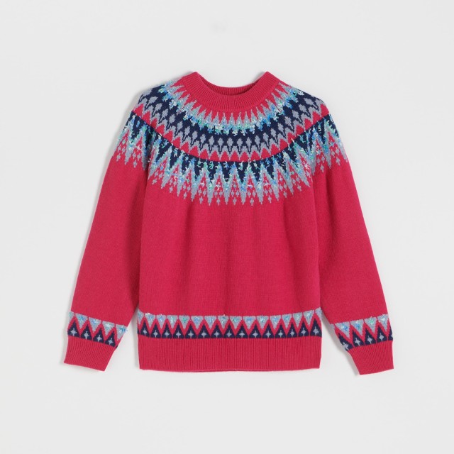 Reserved - UNISEX Wełniany sweter - Różowy