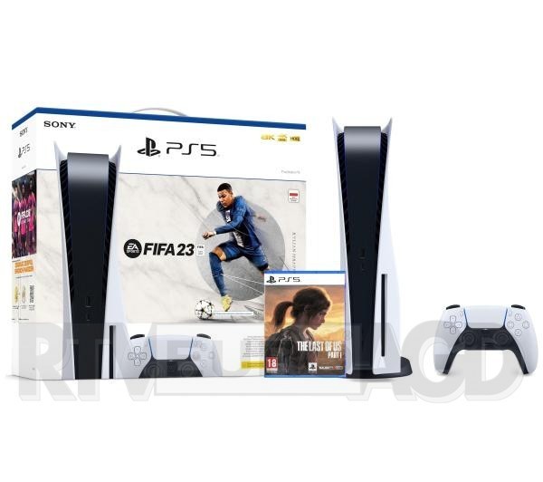 Sony PlayStation 5 (PS5) + FIFA 23 + The Last of Us Part I