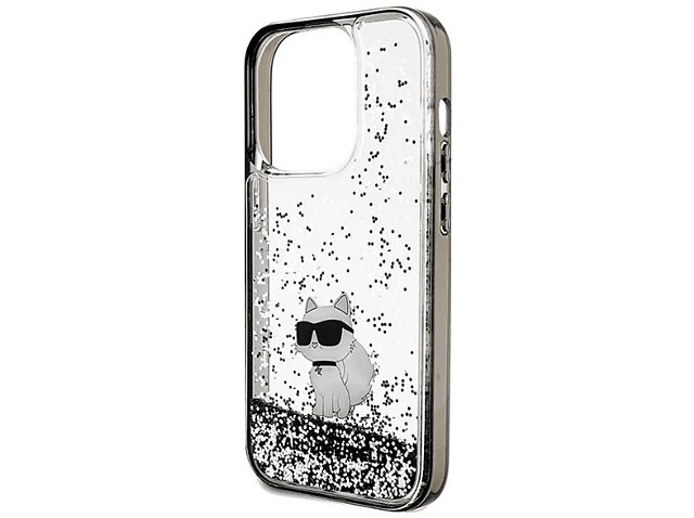 Etui KARL LAGERFELD Hardcase Liquid Glitter Choupette do iPhone 14 Pro Max 6,7 cala Przezroczysty KLHCP14XLKCNSK