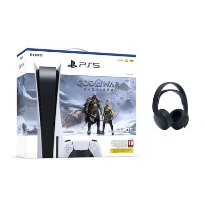 PlayStation 5 C Chassis + God of War Ragnarök (Kod do pobrania) + Zestaw słuchawkowy SONY Pulse 3D Wireless Headset Czarny Konsola SONY INTERACTIVE EN