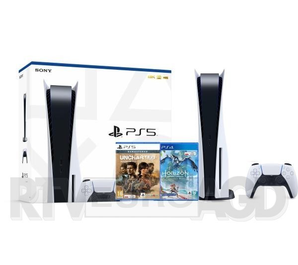 Sony PlayStation 5 + Horizon Forbidden West + Uncharted: Kolekcja Dziedzictwo Złodziei