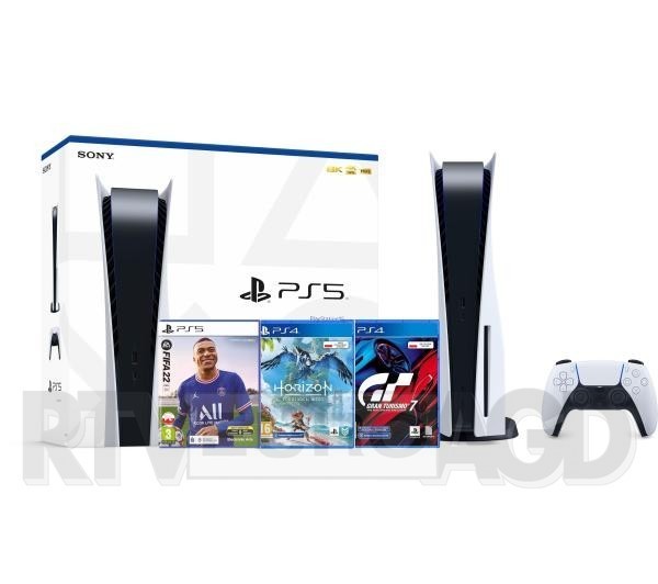 Sony PlayStation 5 + Gran Turismo 7 + Horizon Forbidden West + FIFA 22