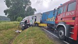 Poważny wypadek na DW 434! W Kotowie zderzyły się dwa samochody ciężarowe. Droga po kilku godzinach odblokowana 