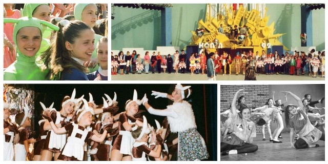 Zdjęcia z Międzynarodowego Dziecięcego Festiwalu Piosenki i Tańca w Koninie od 1980 do 1999 roku.