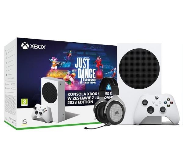 Xbox Series S + Just Dance 2023 + słuchawki Corsair HS75 XB