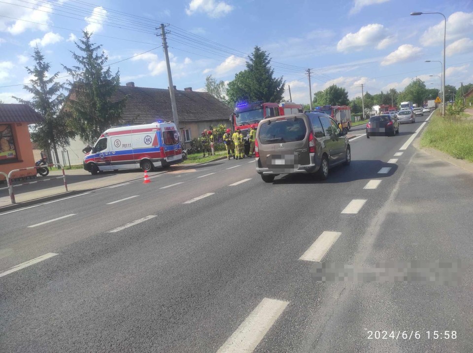 Wypadek z udziałem motocyklisty w Bogdanowie