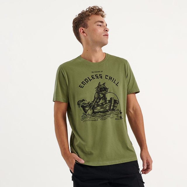 House - Koszulka z nadrukiem Endless Chill zielona - Zielony