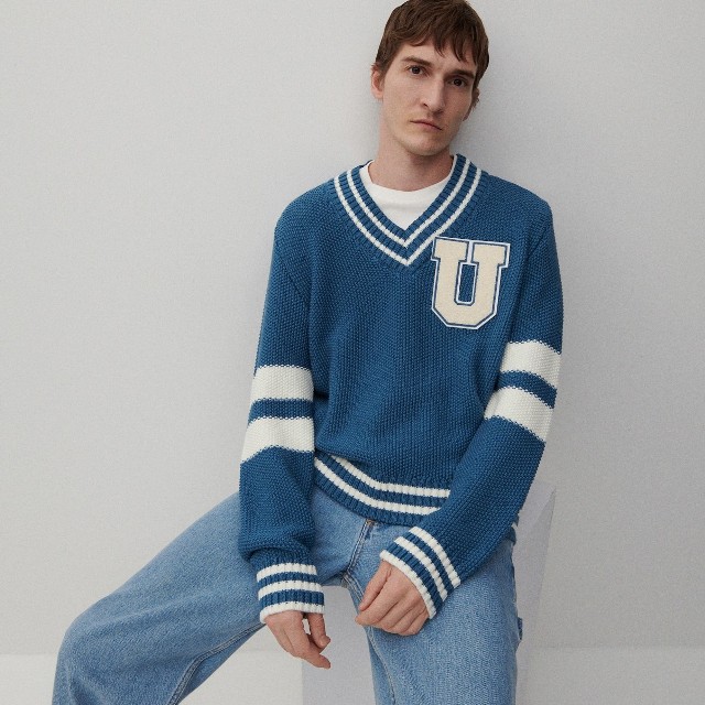 Reserved - UNISEX Sweter z wełną - Niebieski