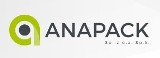 Logo firmy Anapack. Opakowania, folie stretch. Taśmy poliestrowe
