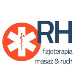 Logo firmy RH fizjoterapia, masaż 