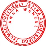 Logo firmy Anna Wencel Tłumacz Przysięgły J. Angielskiego