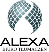 Logo firmy Biuro Tłumaczeń ALEXA